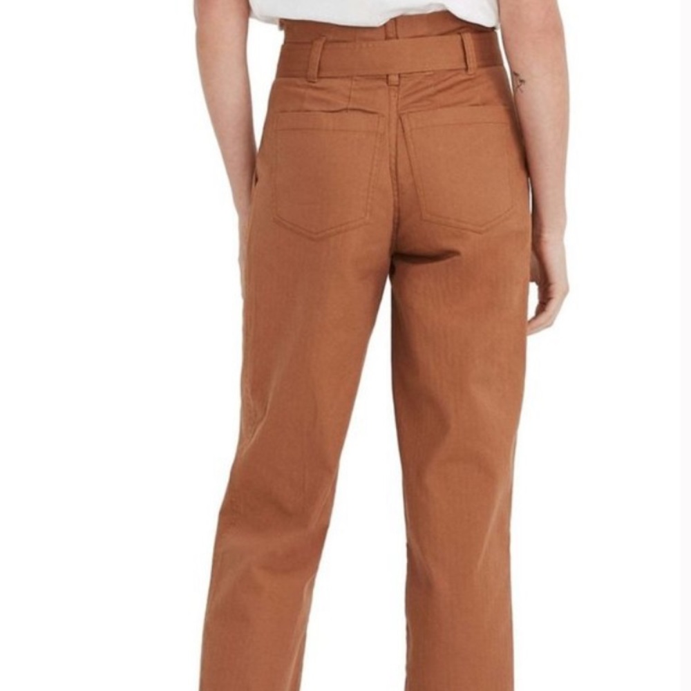 Madewell Herringbone Paperbag Pants in Warm Hickory - Picture 11 of 12